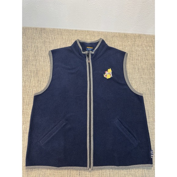 Disney Jackets & Blazers - Disney Winnie Pooh Fleece Zip Vest Womens Size 18w/20w Blue‎ Sleeveless Logo